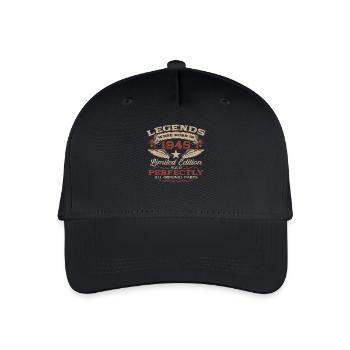 80th Birthday Legend Born in 1945 - Organic Kids’ Baseball Cap - black - Front