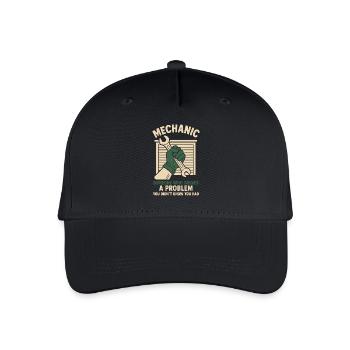 Mechanic Problem Solver Garage Funny Saying - Organic Kids’ Baseball Cap - black - Front