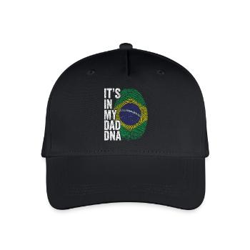 Drapeau Brésil Empreinte Papa Brésilien - Casquette de baseball bio Enfant - noir - Devant