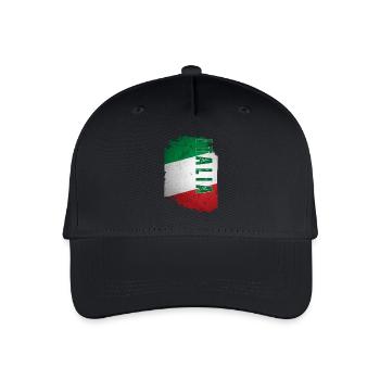 Flagge Italiens, Vintage-Grunge - Kinder Bio Basecap - Schwarz - Vorne