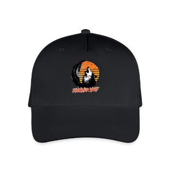 Wolf Spirit EINSAMER WOLF Retro Lustiges - Kinder Bio Basecap - Schwarz - Vorne