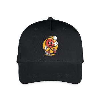 Funny Table Tennis Cartoon - Kinder Bio Basecap - Schwarz - Vorne