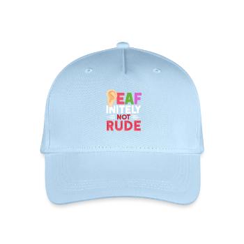 Deaf Deaf Deaf-initely Not Rude - Organic Kids’ Baseball Cap - light blue - Front