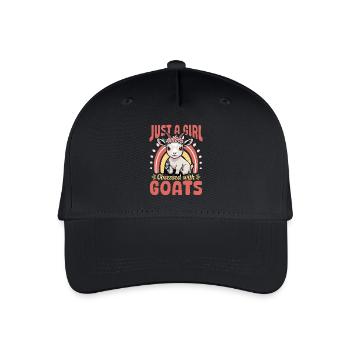 Funny Farm Animal Goat - Kinder Bio Basecap - Schwarz - Vorne