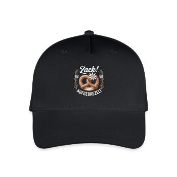 Zack Aufgebrezelt Fest im Oktober Design - Kinder Bio Basecap - Schwarz - Vorne