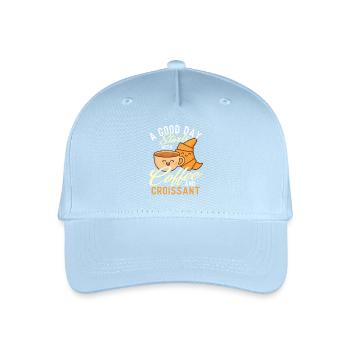 Une bonne journée commence avec un café et un croissant - Casquette de baseball bio Enfant - bleu clair - Devant