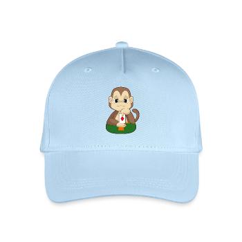 Monkey Poker Jeu de cartes de poker - Casquette de baseball bio Enfant - bleu clair - Devant