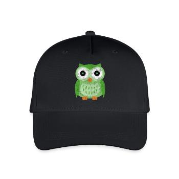 Dessin animé des hiboux verts - Casquette de baseball bio Enfant - noir - Devant