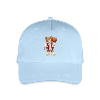 Varsity Street Style Basketball Bear - Organic Kids’ Baseball Cap - light blue - Front