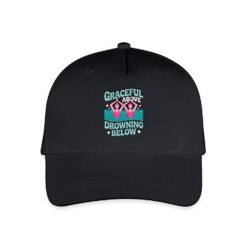 Synchronschwimmen Kunstschwimmen Wassersport - Kinder Bio Basecap - Schwarz - Vorne