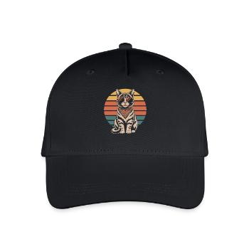 Cat Colorful - Organic Kids’ Baseball Cap - black - Front