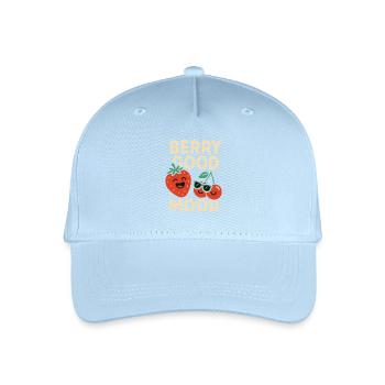 Berry Good Mood – Lustiges Beeren Design - Kinder Bio Basecap - Hellblau - Vorne