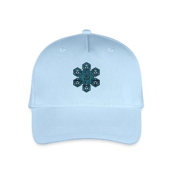 Geometrische Schneeflocke Blau Festival Meditation - Kinder Bio Basecap - Hellblau - Vorne