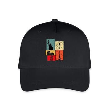 World trip - Organic Kids’ Baseball Cap - black - Front