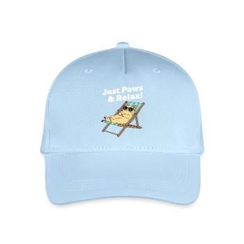 Chat relax dans une chaise longue - Casquette de baseball bio Enfant - bleu clair - Devant