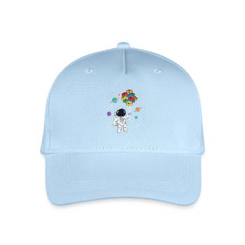 Astronaut Bausteine Space Brick Builder - Kinder Bio Basecap - Hellblau - Vorne