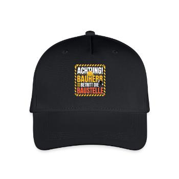 Attention: Builder enters the construction site - Organic Kids’ Baseball Cap - black - Front