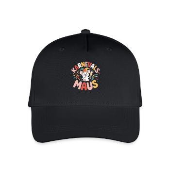 Karnevalsmaus Karneval Köln Kölner Karnevals Maus - Kinder Bio Basecap - Schwarz - Vorne