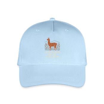 Cottagecore Lama Ästhetisches Süßes Nutztier - Kinder Bio Basecap - Hellblau - Vorne