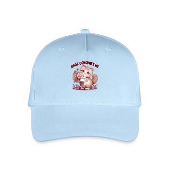 Rage Consumes Me Funny Cat flower - Organic Kids’ Baseball Cap - light blue - Front