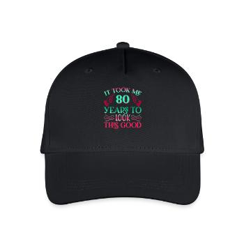 It took 80 years to look so good - Organic Kids’ Baseball Cap - black - Front