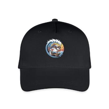 Poisson surfeur avec des lunettes de soleil - Casquette de baseball bio Enfant - noir - Devant