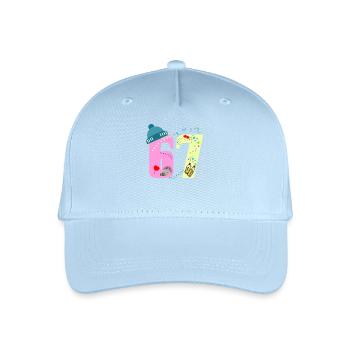 67 ft 6 7 bunte Welt schule - Kinder Bio Basecap - Hellblau - Vorne
