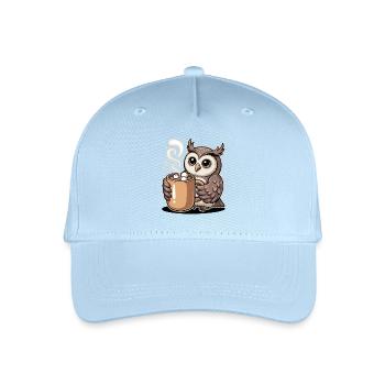 Kuschelige Eule mit Kakao - Kinder Bio Basecap - Hellblau - Vorne