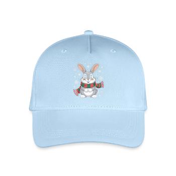 Winterhase mit Schal - Kinder Bio Basecap - Hellblau - Vorne