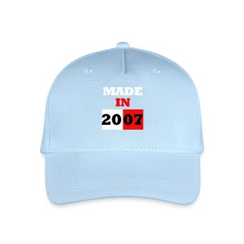 Made In 2007 Anniversaire - Casquette de baseball bio Enfant - bleu clair - Devant