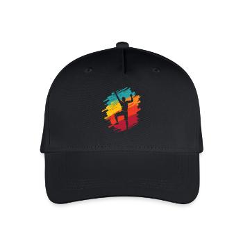 Klettern Berge Retro Kletterer Bouldern - Kinder Bio Basecap - Schwarz - Vorne