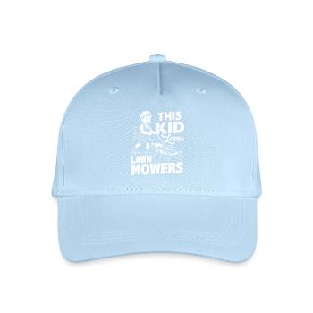 This Kid Loves Lawn Mowers - Organic Kids’ Baseball Cap - light blue - Front