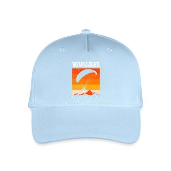 Gleitschirmflieger WINDJÄGER Lustiges - Kinder Bio Basecap - Hellblau - Vorne