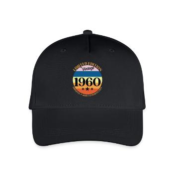 1960er Vintage-Geburtstagsgeschenk 60er Jahre - Kinder Bio Basecap - Schwarz - Vorne