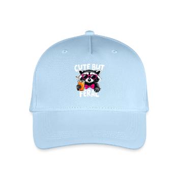 Süß aber Wild Waschbär - Kinder Bio Basecap - Hellblau - Vorne