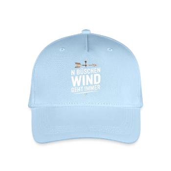  N Büschen Wind Geht Immer Spruch Für Segler - Kinder Bio Basecap - Hellblau - Vorne