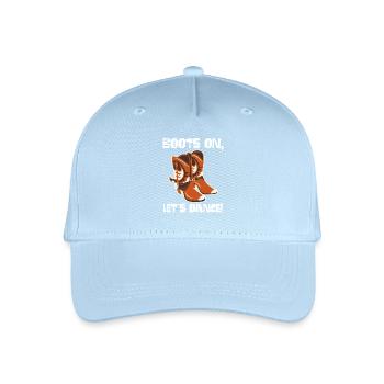 Boots On: Dancing Cowboy Boots - Organic Kids’ Baseball Cap - light blue - Front