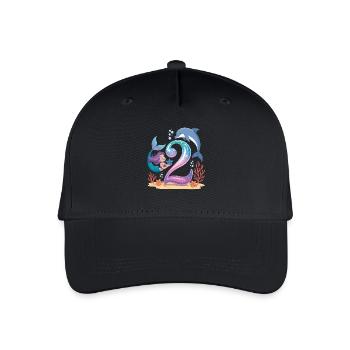 Sirène 2e anniversaire 2 ans - Casquette de baseball bio Enfant - noir - Devant