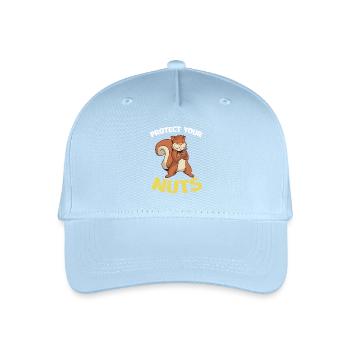 Schütze deine Nüsse – Eichhörnchen Cartoon - Kinder Bio Basecap - Hellblau - Vorne