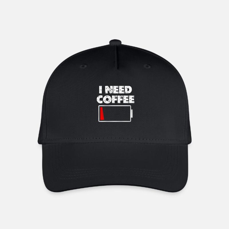 Ich brauche Kaffee Akku leer - Kinder Bio Basecap - Schwarz
