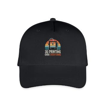  3D Printing Over Everything Retro 3D Druck Maker - Kinder Bio Basecap - Schwarz - Vorne