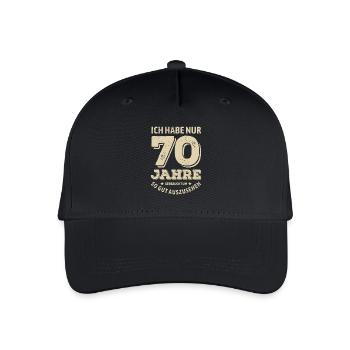 70 Jahre - gut aussehen | Geburtstag Geschenk - Kinder Bio Basecap - Schwarz - Vorne