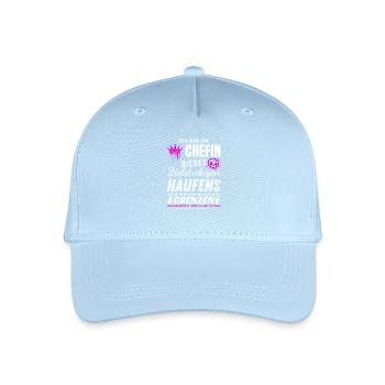 Chefin des Zielstrebigen Haufens Chefin Geschenke - Kinder Bio Basecap - Hellblau - Vorne
