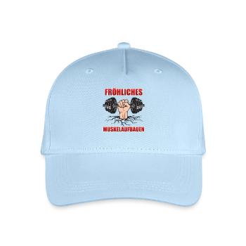 Christmas HAPPY MUSCLE BUILDING Funny - Organic Kids’ Baseball Cap - light blue - Front