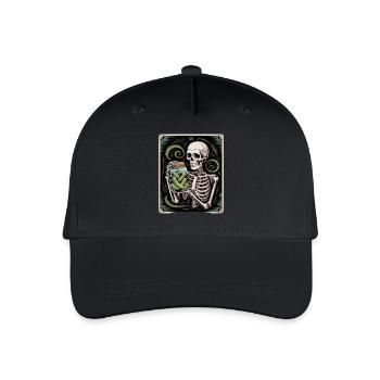 Tarotkarte XX Skelett Mit Essiggurken Glas - Kinder Bio Basecap - Schwarz - Vorne