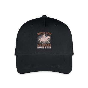 Western Rider With You Heart Runs Cowgirls Rodeo - Organic Kids’ Baseball Cap - black - Front