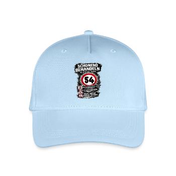 Treat Gently Traffic Sign 54 Birthday - Organic Kids’ Baseball Cap - light blue - Front