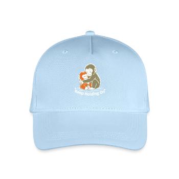 Keep Holding On Monkey Hug - Organic Kids’ Baseball Cap - light blue - Front