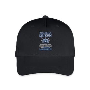 Aquarius Queen Sternzeichen Wassermann - Kinder Bio Basecap - Schwarz - Vorne