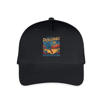 Pickleball-Geist von Pickleball Bleib mir raus - Kinder Bio Basecap - Schwarz - Vorne
